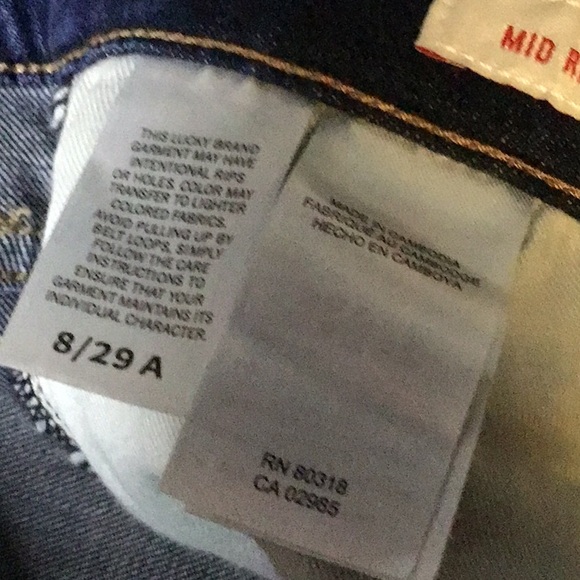 sac730 🍀Mid Rise Sweet Straight w/ 30" Inseam Lucky Jeans - Picture 5 of 8